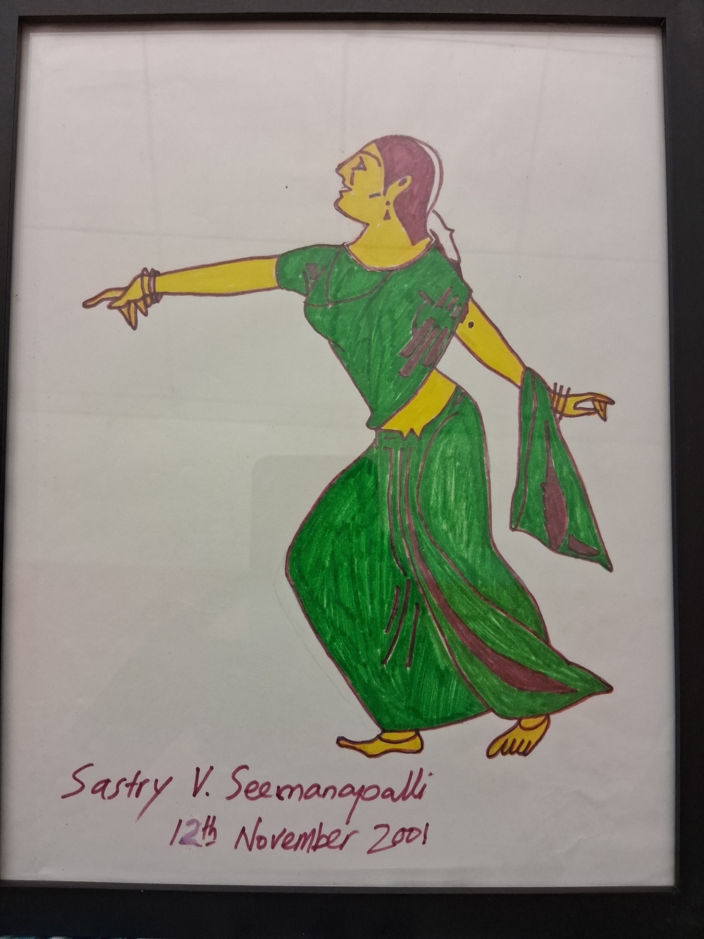 Green Women's Skirt - Classic Saree Style